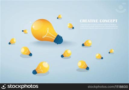 creative idea concept, light bulbs background vector illustration EPS10