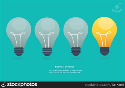 creative idea concept, light bulbs icon vector illustration