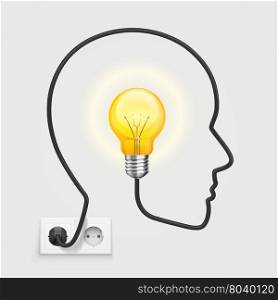 Creative Idea. Creative Idea head light bulb theme vector