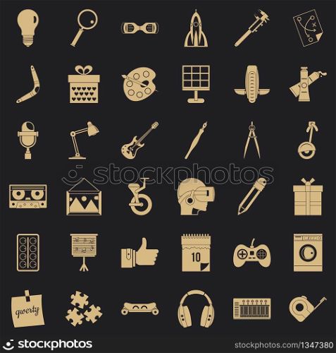 Creative idea icons set. Simple style of 36 creative idea vector icons for web for any design. Creative idea icons set, simple style