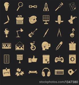 Creative idea icons set. Simple style of 36 creative idea vector icons for web for any design. Creative idea icons set, simple style