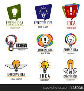 Creative idea vector business logo. Set of idea emblem effective and fresh illustration. Creative idea vector business logo set
