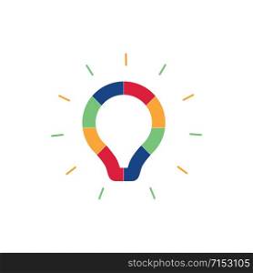 Creative idea vector logo template concept illustration. Lightbulb logo icon design. Inspiration logo. Network connection logo.