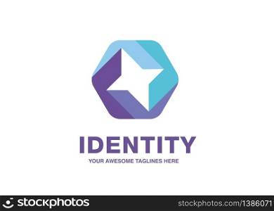 creative Impossible hexagon sign. Corporate Business geometric impossible abstract Logo design vector template. Hexagonal logo design.