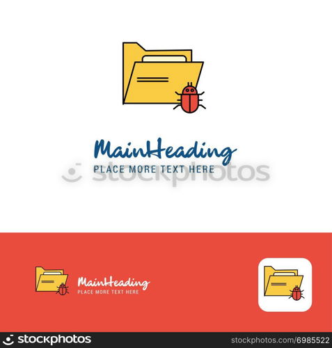 Creative Infected folder Logo Design. Flat color Logo place for Tagline. Vector Illustration