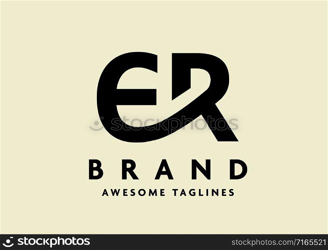 creative initial bold letter er logo strong vector concept