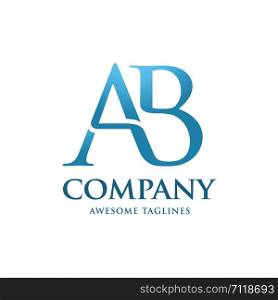 creative initial connected letters ab logo colorful vector