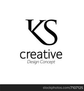 creative initial connected letters ks logo monogram style
