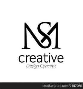 creative initial connected letters ms logo monogram style