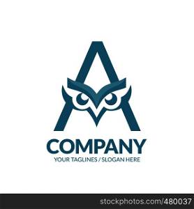 creative initial letter a and owl head logo concept vector element