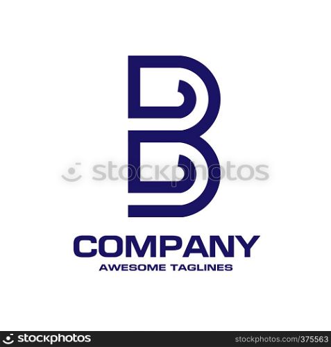 creative initial letter b geometric business logo design template.