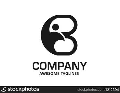 creative initial letter b with health symbol concept Vector logo template, abstract business letter B logo vector