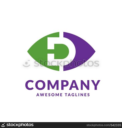 creative initial letter d colorful as a vision logo design concept