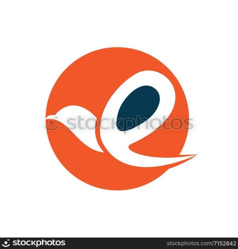 Creative initial letter E with eagle bird logo template vector illustration.
