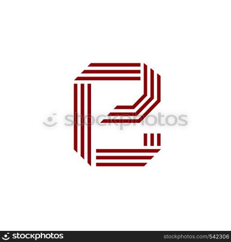 creative initial letter e with geometric three strips logo concept