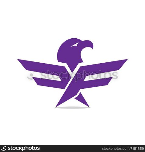Creative initial letter F with eagle bird logo template vector illustration.