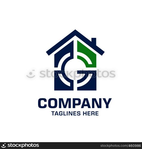 creative initial letter g target house logo vector