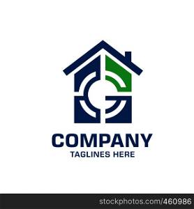 creative initial letter g target house logo vector