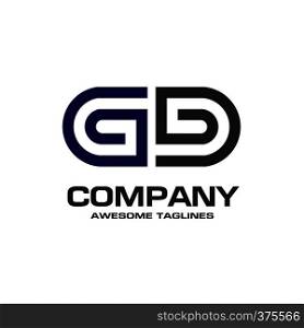 creative initial letter GD geometric business logo design template, letter G and D logo concept