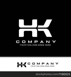 creative initial letter HK logo with black background