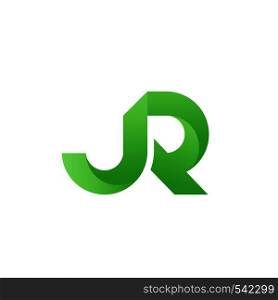creative initial letter jr bold and memorable with trend gradient color