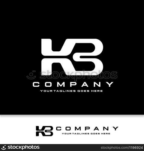creative initial letter KB logo with black background