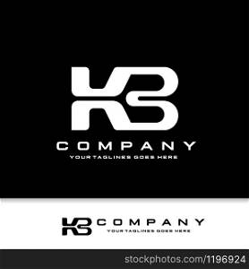 creative initial letter KB logo with black background