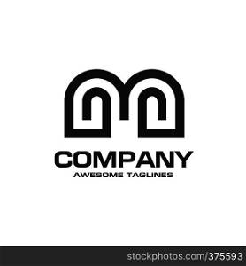 creative initial letter m geometric business logo design template.