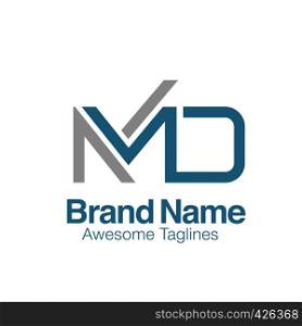 creative initial letter MD logo vector concept element