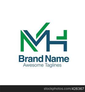 creative initial letter MH logo vector concept element
