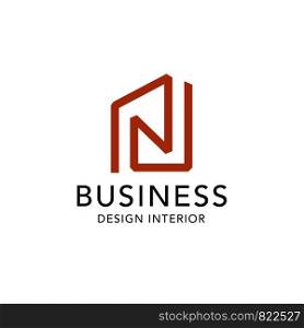 creative initial letter n architect, home, construction logo template