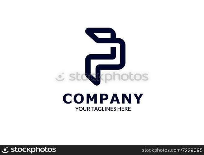 creative Initial letter p, pp logo template flat color design for business and company identity