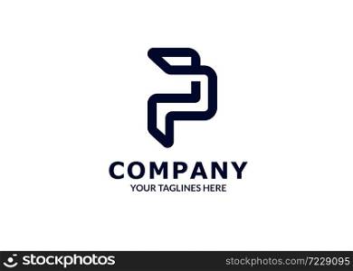 creative Initial letter p, pp logo template flat color design for business and company identity