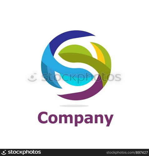 creative initial letter s abstract colorful circle logo template