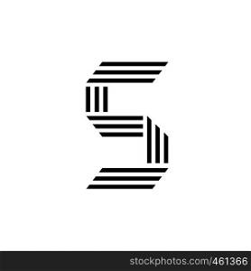 creative initial letter s with geometric three strips logo concept