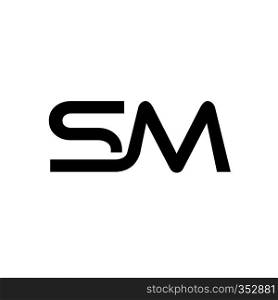 creative initial SM Letter black colors vector Logo Illustration