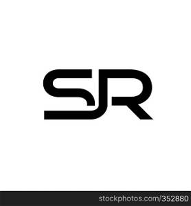 creative initial SR Letter black colors vector Logo Illustration