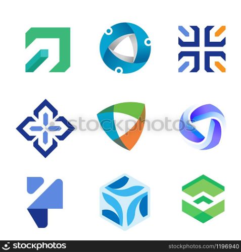 creative initial various technology vector concept logo set,Electronic technology logo design