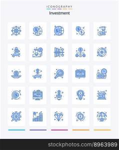 Creative Investment 25 Blue icon pack  Such As money. payment. finance. investment. global
