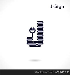Creative J- letter icon abstract logo design vector template.Creative J- alphabet vector design.Business and education creative logotype symbol.Vector illustration