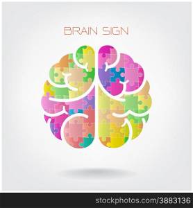 Creative jigsaw left and right brain on background ,business idea ,abstract background.vector illustration contains gradient mesh