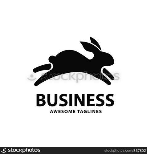 creative jumping rabbit or bunny logo vector concept element