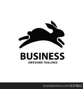 creative jumping rabbit or bunny logo vector concept element