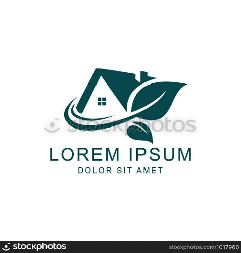 creative leaf and home logo template