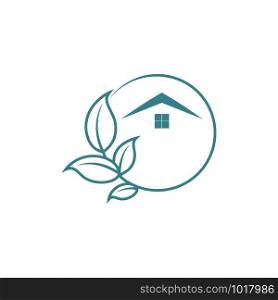 creative leaf and home logo template