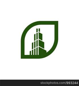 Creative leaf building Logo Design template