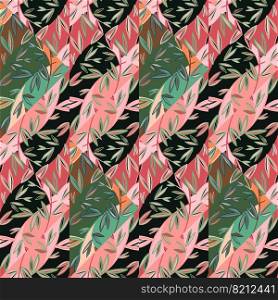 Creative leaves mosaic seamless pattern. Palm leaves tile. Botanical foliage endless wallpaper. Decorative backdrop for fabric design, textile print, wrapping paper, cover. Vector illustration. Creative leaves mosaic seamless pattern. Palm leaves tile. Botanical foliage endless wallpaper.