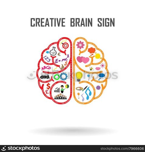Creative left and right brains Idea concept .vector illustration