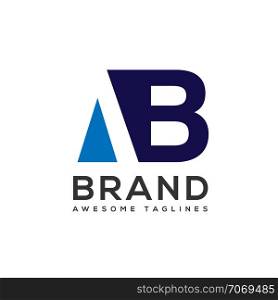 creative Letter AB logo design black and white logo elements. simple letter AB letter logo