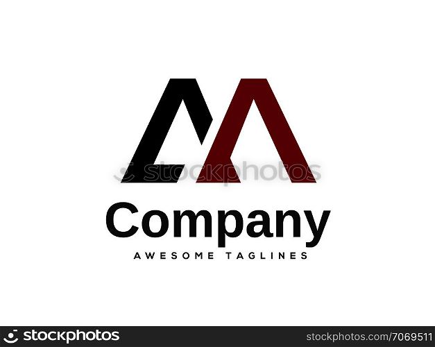 creative Letter AM logo design template elements. simple letter AM letter logo,